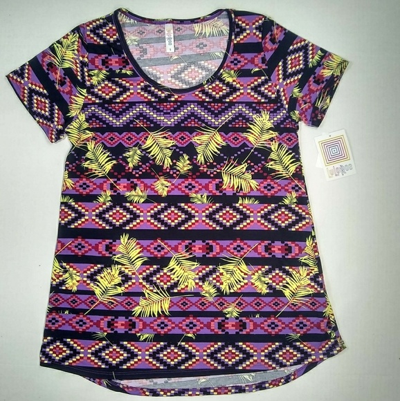 LuLaRoe Classic T Purple Size Small Aztec Pattern - Picture 3 of 7